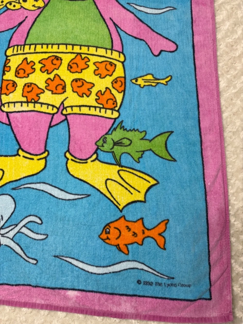Vintage 1992 BIBB Barney Beach Towel 54